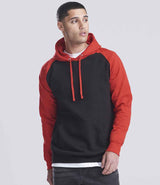 AWDis Baseball Hoodie | Jet Black/Fire Red thumbnail 1