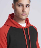 AWDis Baseball Hoodie | Jet Black/Fire Red thumbnail 4