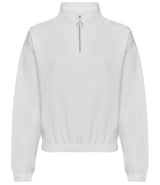 AWDis Ladies Cropped 1/4 Zip Sweatshirt | Arctic White thumbnail 1