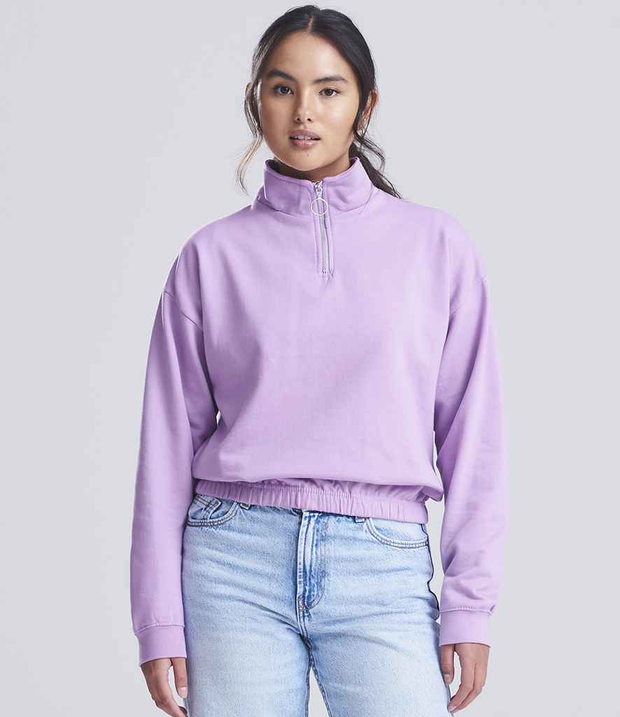 AWDis Ladies Cropped 1/4 Zip Sweatshirt | Lavender