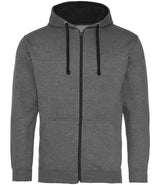 AWDis Varsity Zoodie | Charcoal/Jet Black thumbnail 1