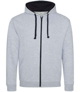 AWDis Varsity Zoodie | Heather Grey/New French Navy thumbnail 1