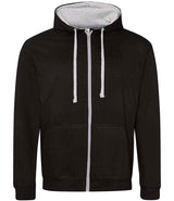 AWDis Varsity Zoodie | Jet Black/Heather Grey thumbnail 1