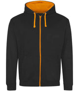 AWDis Varsity Zoodie | Jet Black/Orange Crush thumbnail 1