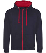 AWDis Varsity Zoodie | New French Navy/Fire Red thumbnail 1