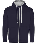 AWDis Varsity Zoodie | New French Navy/Heather Grey thumbnail 1