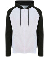 AWDis Baseball Zoodie | Heather Grey/Jet Black thumbnail 5