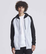 AWDis Baseball Zoodie | Heather Grey/Jet Black thumbnail 1