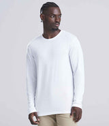 AWDis Long Sleeve Tri-Blend T-Shirt | Solid White thumbnail 1