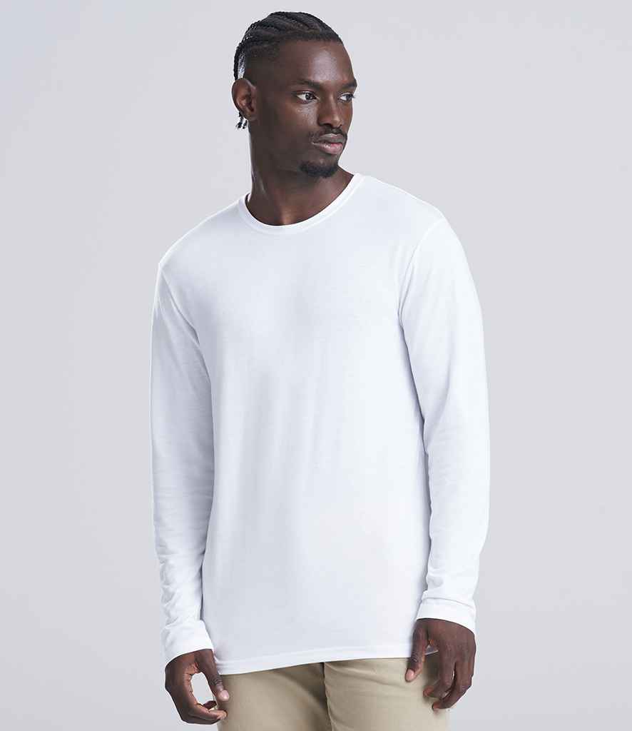 AWDis Long Sleeve Tri-Blend T-Shirt | Solid White