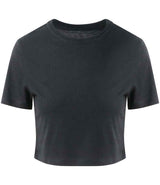 AWDis Ladies Tri-Blend Cropped T-Shirt | Solid Black thumbnail 1
