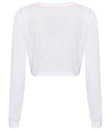 AWDis Ladies Long Sleeve Cropped T-Shirt | Solid White thumbnail 2