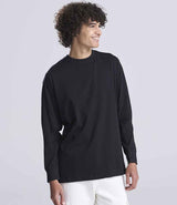 AWDis Unisex Oversize 100 Long Sleeve T-Shirt | Deep Black thumbnail 1