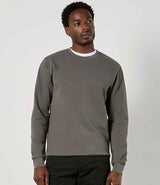 Kustom Kit Regular Fit Piqué Sweatshirt | Dark Grey thumbnail 1