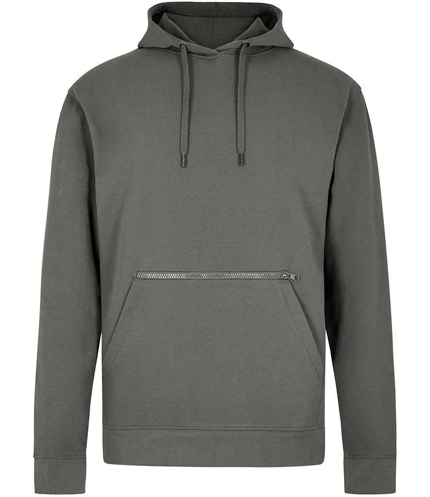 Kustom Kit Regular Fit Piqué Zipped Pocket Hoodie | Dark Grey