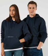 Kustom Kit Regular Fit Piqué Zipped Pocket Hoodie | Navy thumbnail 2