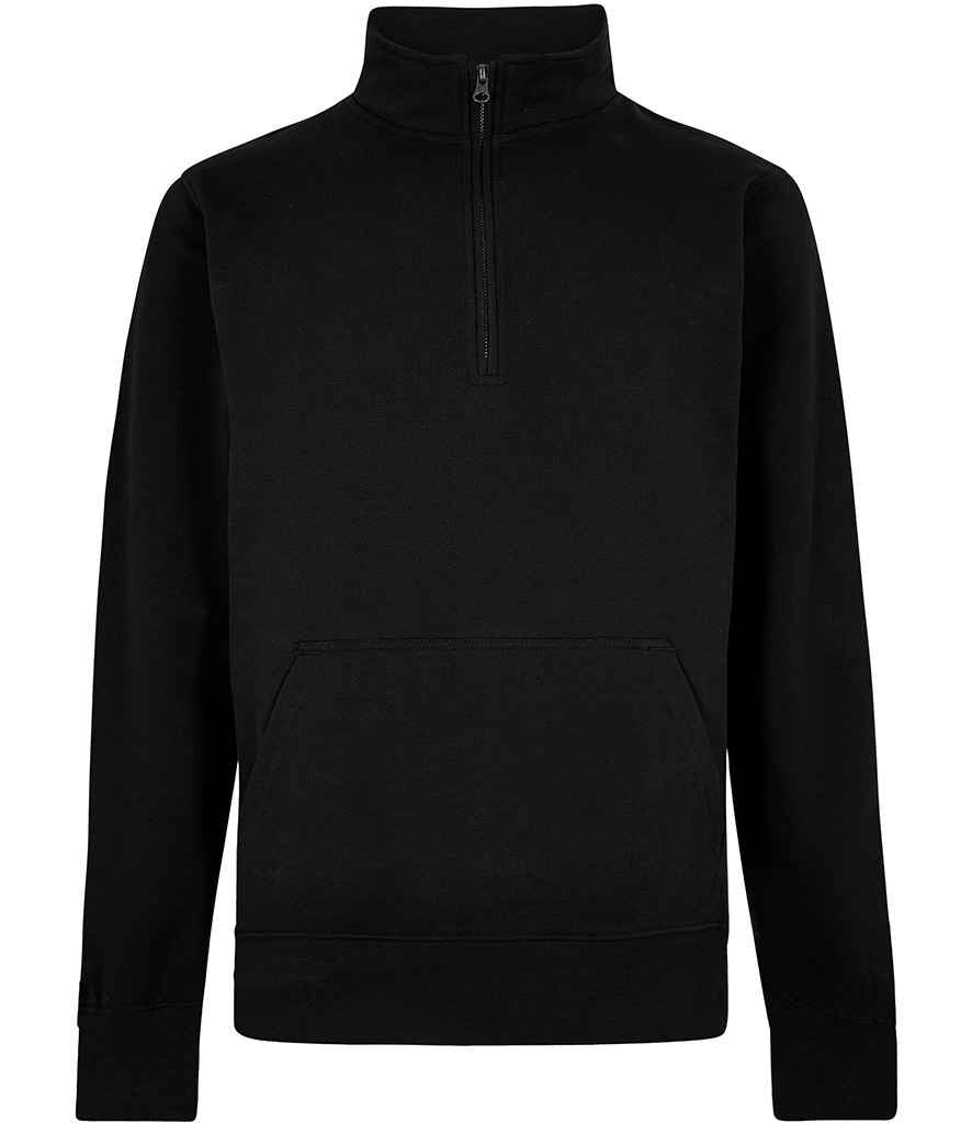 Kustom Kit Regular Fit 1/4 Zip Piqué Sweatshirt | Black