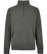 Kustom Kit Regular Fit 1/4 Zip Piqué Sweatshirt | Dark Grey thumbnail 2