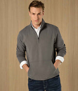 Kustom Kit Regular Fit 1/4 Zip Piqué Sweatshirt | Dark Grey thumbnail 1
