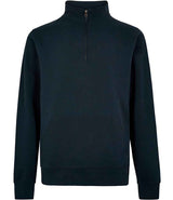 Kustom Kit Regular Fit 1/4 Zip Piqué Sweatshirt | Navy thumbnail 1