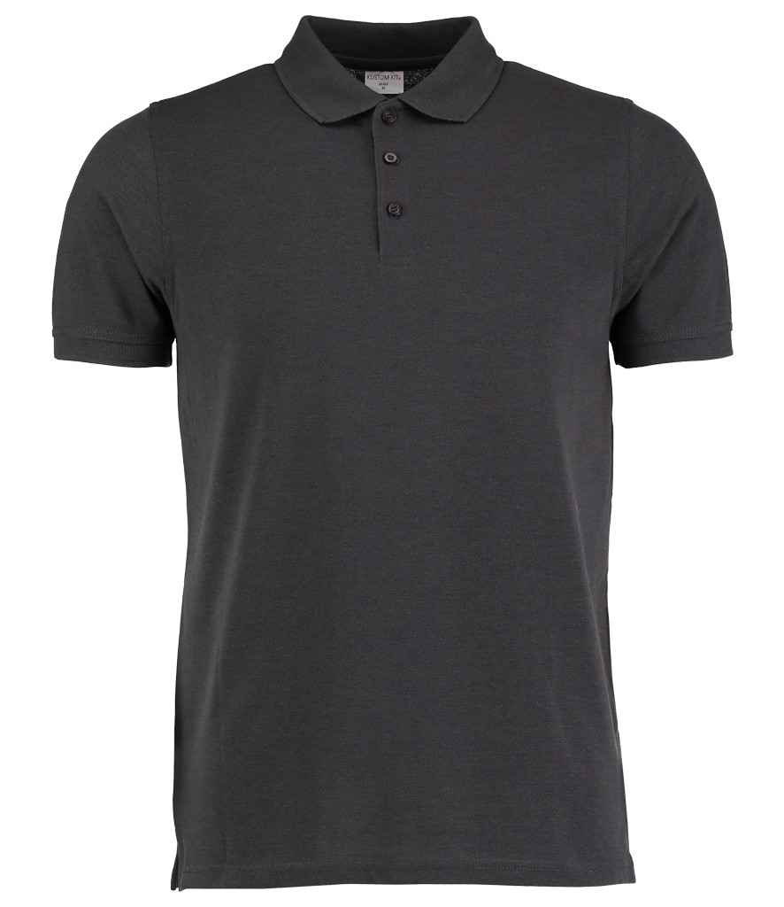 Kustom Kit Klassic Heavy Slim Fit Piqué Polo Shirt | Graphite Grey
