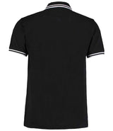 Kustom Kit Contrast Tipped Poly/Cotton Piqué Polo Shirt | Black/White thumbnail 2
