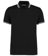 Kustom Kit Contrast Tipped Poly/Cotton Piqué Polo Shirt | Black/White thumbnail 1