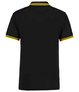 Kustom Kit Contrast Tipped Poly/Cotton Piqué Polo Shirt | Black/Yellow thumbnail 2