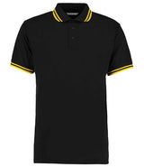 Kustom Kit Contrast Tipped Poly/Cotton Piqué Polo Shirt | Black/Yellow thumbnail 1