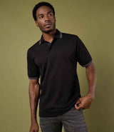 Kustom Kit Contrast Tipped Poly/Cotton Piqué Polo Shirt | Black/Charcoal thumbnail 1