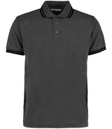 Kustom Kit Contrast Tipped Poly/Cotton Piqué Polo Shirt | Charcoal/Black thumbnail 1