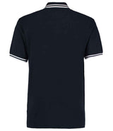 Kustom Kit Contrast Tipped Poly/Cotton Piqué Polo Shirt | Navy/White thumbnail 2