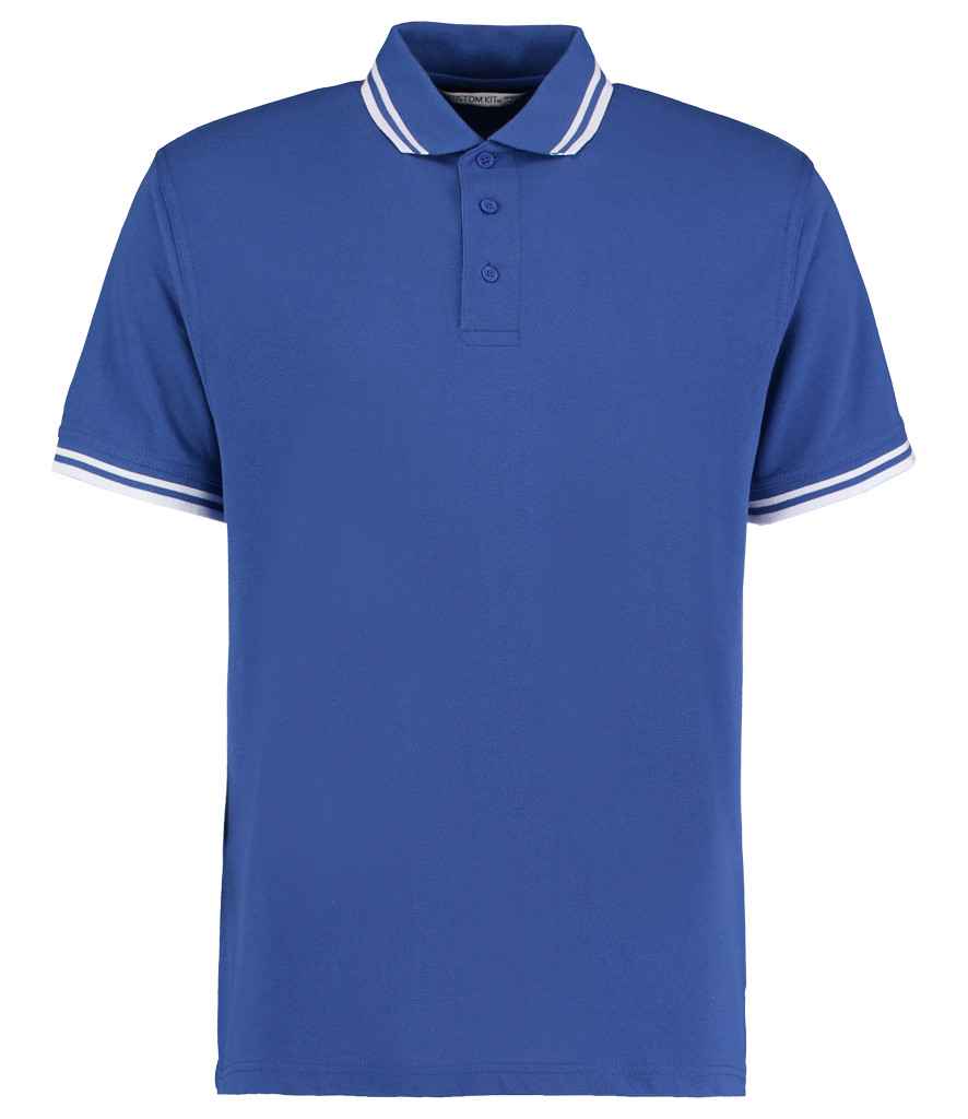 Kustom Kit Contrast Tipped Poly/Cotton Piqué Polo Shirt | Royal Blue/White