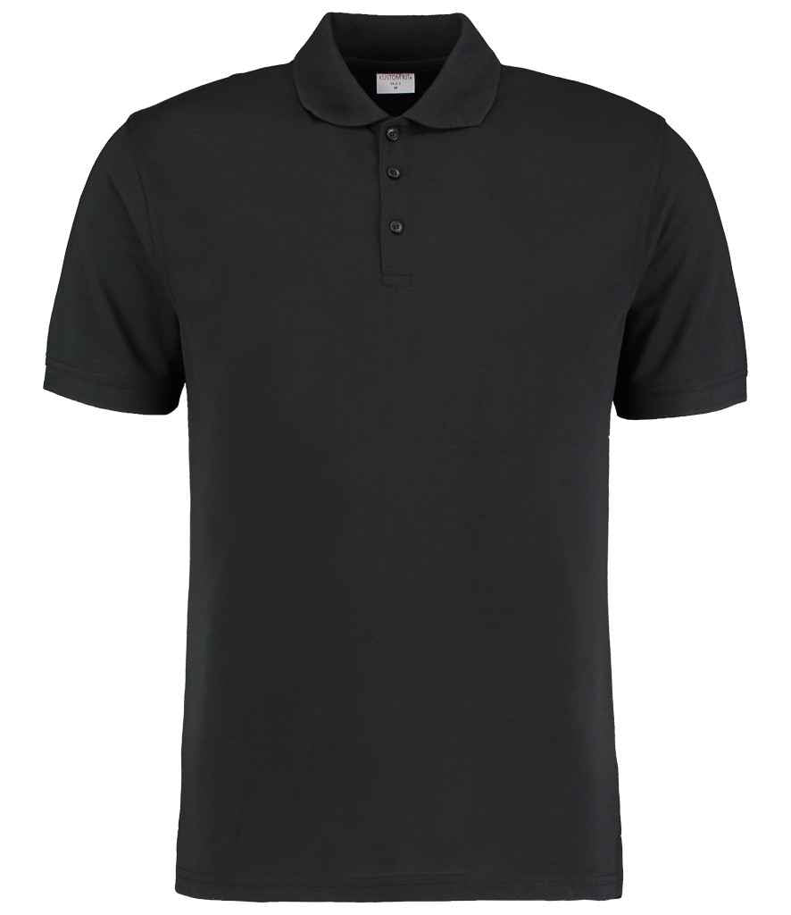 Kustom Kit Klassic Slim Fit Poly/Cotton Piqué Polo Shirt | Black