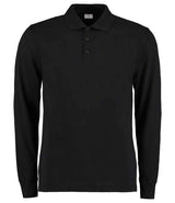 Kustom Kit Long Sleeve Poly/Cotton Piqué Polo Shirt | Black thumbnail 1