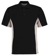 Kustom Kit Track Poly/Cotton Piqué Polo Shirt | Black/Grey thumbnail 1