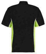Kustom Kit Track Poly/Cotton Piqué Polo Shirt | Black/Lime Green thumbnail 2