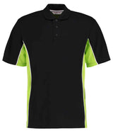 Kustom Kit Track Poly/Cotton Piqué Polo Shirt | Black/Lime Green thumbnail 1