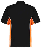 Kustom Kit Track Poly/Cotton Piqué Polo Shirt | Black/Orange thumbnail 2