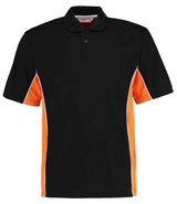 Kustom Kit Track Poly/Cotton Piqué Polo Shirt | Black/Orange thumbnail 1