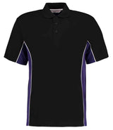 Kustom Kit Track Poly/Cotton Piqué Polo Shirt | Black/Purple thumbnail 1