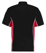 Kustom Kit Track Poly/Cotton Piqué Polo Shirt | Black/Red thumbnail 2