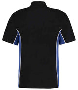 Kustom Kit Track Poly/Cotton Piqué Polo Shirt | Black/Royal Blue thumbnail 2