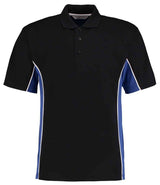 Kustom Kit Track Poly/Cotton Piqué Polo Shirt | Black/Royal Blue thumbnail 1
