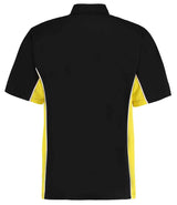 Kustom Kit Track Poly/Cotton Piqué Polo Shirt | Black/Yellow thumbnail 2
