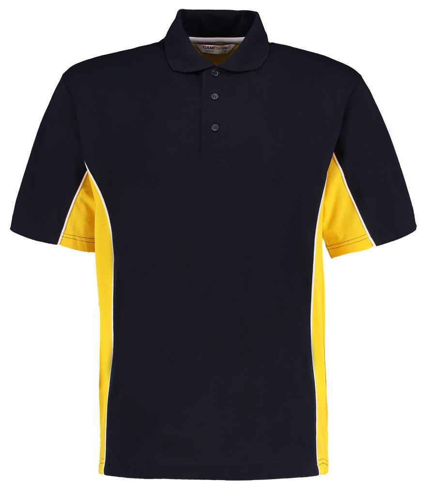 Kustom Kit Track Poly/Cotton Piqué Polo Shirt | Navy/Mid Yellow