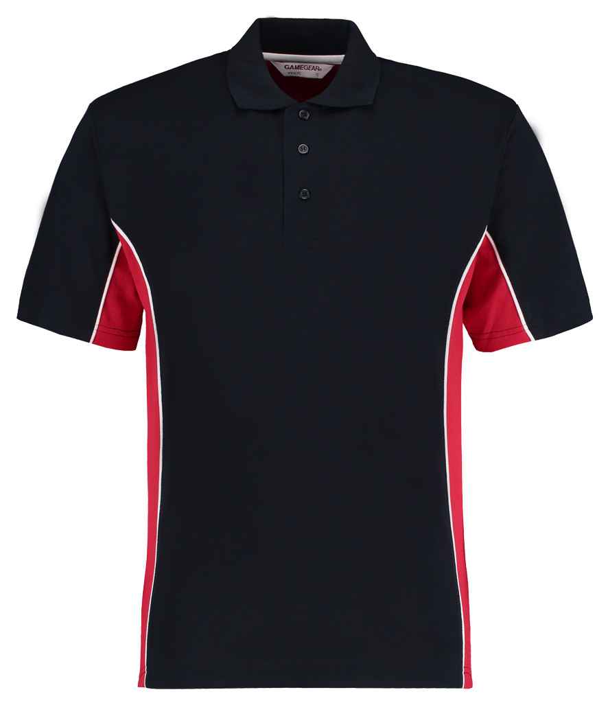 Kustom Kit Track Poly/Cotton Piqué Polo Shirt | Navy/Red
