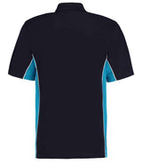 Kustom Kit Track Poly/Cotton Piqué Polo Shirt | Navy/Turquoise Blue thumbnail 2