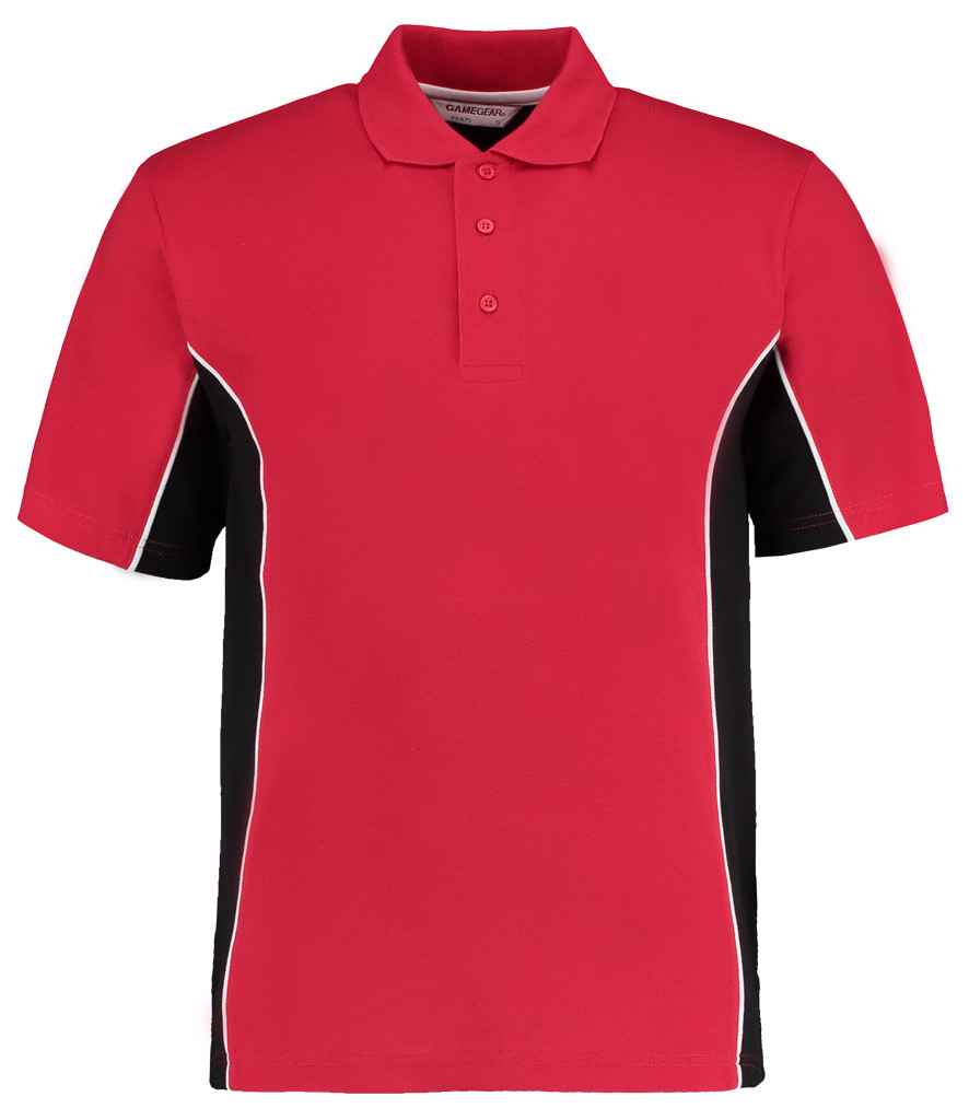 Kustom Kit Track Poly/Cotton Piqué Polo Shirt | Red/Black