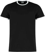Kustom Kit Fashion Fit Ringer T-Shirt | Black/White thumbnail 1